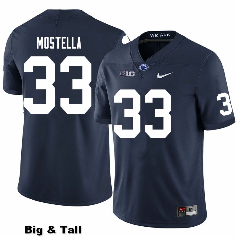 NCAA Nike Men's Penn State Nittany Lions Bryce Mostella #33 College Football Authentic Big & Tall Navy Stitched Jersey LZD4298YU